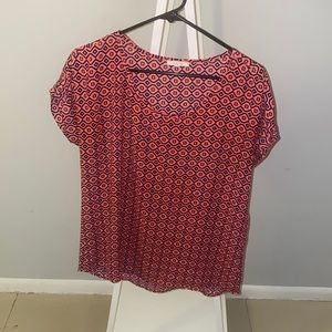 Pink & Navy Blouse - Size S